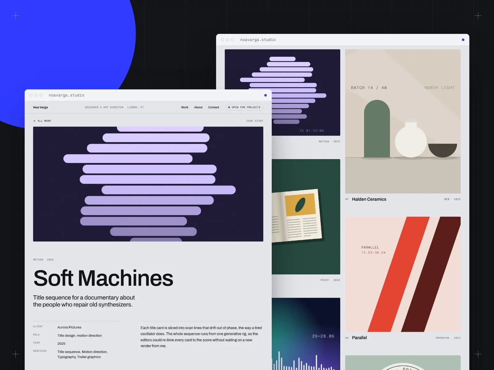 Case study pages built from the CMS